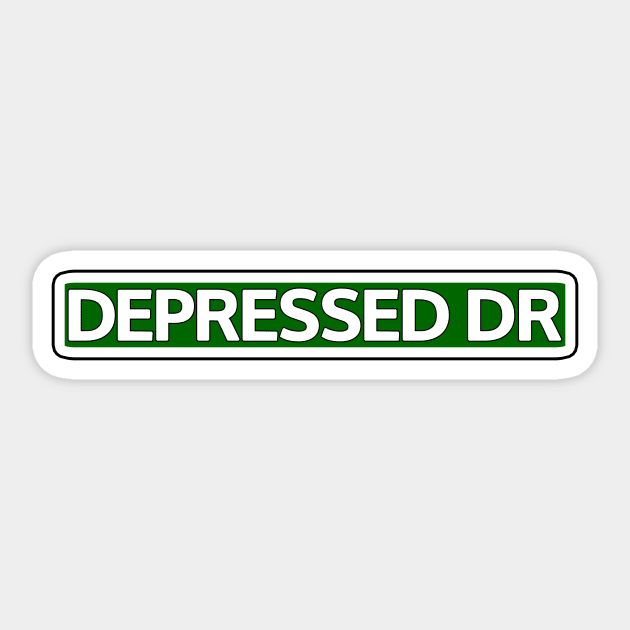 Depressed Dr Street Sign Sticker by Mookle